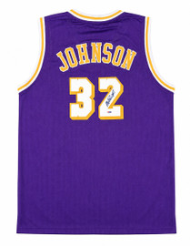 Los Angeles Lakers Magic Johnson Autographed Purple Jersey PSA/DNA Stock #267057