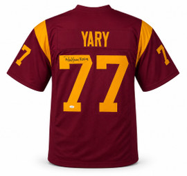USC Trojans Ron Yary Autographed Cardinal Red Jersey "HOF 01" JSA Stock #267062