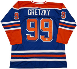 Edmonton Oilers Wayne Gretzky Autographed Orange & Blue Jersey Beckett BAS #AE85520