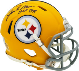 Jack Ham Autographed Pittsburgh Steelers Yellow 2025 Alternate Speed Mini Helmet "HOF 88" Beckett BAS Witness Stock #267502