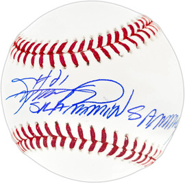 Sammy Sosa Autographed Official MLB Baseball Chicago Cubs "Slammin Sammy" Beckett BAS Witness Stock #267425