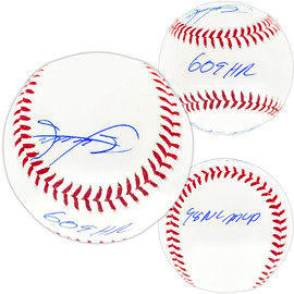 Sammy Sosa Autographed Official MLB Baseball Chicago Cubs "609 HR & 98 NL MVP" Beckett BAS Witness Stock #267422
