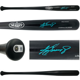 Ken Griffey Jr. Autographed Black Louisville Slugger Pro Stock Bat Seattle Mariners Beckett BAS Witness Stock #267489