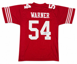 San Francisco 49ers Fred Warner Autographed Red Jersey Beckett BAS QR Stock #267461