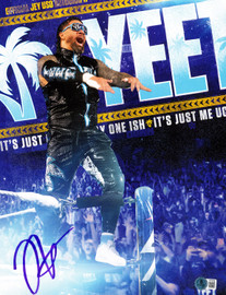 Jey Uso Autographed 11x14 Photo WWE Yeet Beckett BAS QR Stock #267596