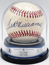 Ted Williams Autographed Official AL Baseball Boston Red Sox Auto Grade Mint 9 Beckett BAS #20779083