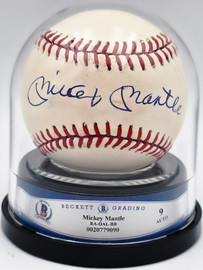 Mickey Mantle Autographed Official AL Baseball New York Yankees Auto Grade Mint 9 Beckett BAS #20779090