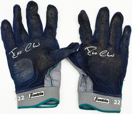 Robinson Cano Autographed Blue & Gray Franklin Game Used Batting Gloves Seattle Mariners PSA/DNA (Dual Signed) Stock #267640
