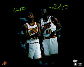 Gary Payton & Shawn Kemp Autographed 16x20 Photo Seattle Supersonics Beckett BAS QR #BE18025