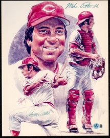 Johnny Bench & Mike Petronella Autographed 16x20 Photo Cincinnati Reds #189/1000 Beckett BAS QR #BU86707