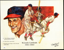 Stan Musial Autographed 14x18 Photo St. Louis Cardinals "HOF 69" JSA #AM26719