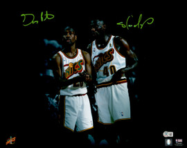 Gary Payton & Shawn Kemp Autographed 16x20 Photo Seattle Supersonics (Damaged) Beckett BAS QR #BE18039