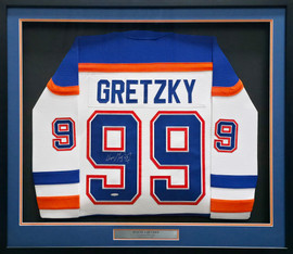 Edmonton Oilers Wayne Gretzky Autographed Framed White Authentic Mitchell & Ness Vintage Throwback 1986-1987 Jersey UDA Holo Stock #267454