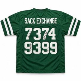 New York Jets Sack Exchange Autographed Green Jersey With 4 Signatures Including Joe Klecko JSA Stock #267918