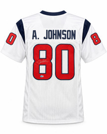 Houston Texans Andre Johnson Autographed White Jersey Beckett BAS Witness Stock #267654