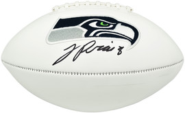 Jadarian Price Autographed Seattle Seahawks White Seahawks Logo Football Beckett BAS Witness Stock #268028
