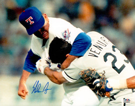 Nolan Ryan Autographed 11x14 Photo Texas Rangers Fight vs. Robin Ventura PSA/DNA ITP Stock #268053