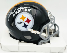 Jack Ham Autographed Pittsburgh Steelers Black Speed Mini Helmet (Scuffed) Beckett BAS Witness #5W038983
