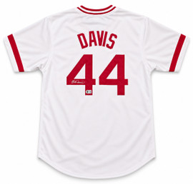 Cincinnati Reds Eric Davis Autographed White Jersey Beckett BAS Witness Stock #268190