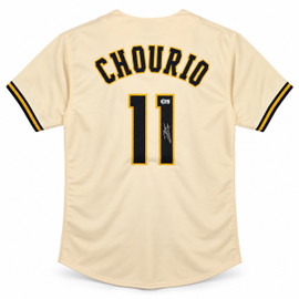 Milwaukee Brewers Jackson Chourio Autographed Cream Jersey Beckett BAS QR Stock #268186