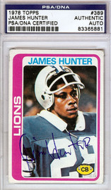 James Hunter Autographed 1978 Topps Rookie Card #389 Detroit Lions PSA/DNA #83365881