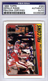 Gerald Riggs Autographed 1988 Topps Card #383 Atlanta Falcons PSA/DNA #83369496