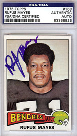 Rufus Mayes Autographed 1975 Topps Card #168 Cincinnati Bengals PSA/DNA #83366926