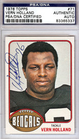 Vern Holland Autographed 1976 Topps Card #71 Cincinnati Bengals PSA/DNA #83365337
