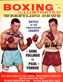 Gene Fullmer & Paul Pender Autographed Boxing Illustrated Magazine Cover PSA/DNA #S47263