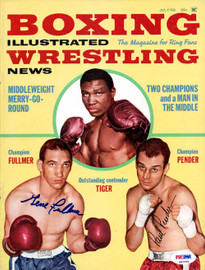 Gene Fullmer & Paul Pender Autographed Boxing Illustrated Magazine Cover PSA/DNA #S47264