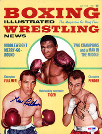 Gene Fullmer & Paul Pender Autographed Boxing Illustrated Magazine Cover PSA/DNA #S47269