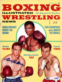 Gene Fullmer & Paul Pender Autographed Boxing Illustrated Magazine Cover PSA/DNA #S47270