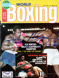 Ken Norton & Howard Davis Autographed Boxing World Magazine Cover PSA/DNA #S47595