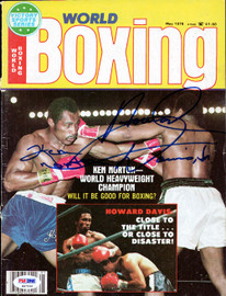 Ken Norton & Howard Davis Autographed Boxing World Magazine Cover PSA/DNA #S47596