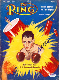 Carl "Bobo" Olson Autographed The Ring Magazine Cover PSA/DNA #S48625