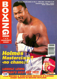 Larry Holmes Autographed Boxing Outlook Magazine Cover PSA/DNA #S49113