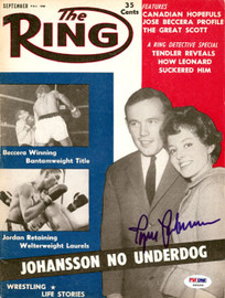 Ingemar Johansson Autographed The Ring Magazine Cover PSA/DNA #S49208