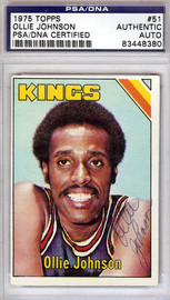 Ollie Johnson Autographed 1975 Topps Card #51 Kansas City Kings PSA/DNA #83448380