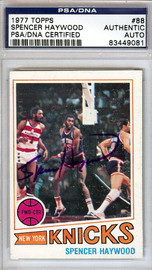 Spencer Haywood Autographed 1977 Topps Card #88 New York Knicks PSA/DNA #83449081
