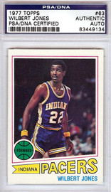 Wilbert Jones Autographed 1977 Topps Card #63 Indiana Pacers PSA/DNA #83449134
