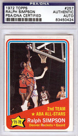 Ralph Simpson Autographed 1972 Topps Card #257 Denver Rockets PSA/DNA #83450424