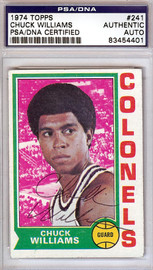Chuck Williams Autographed 1974 Topps Card #241 Kentucky Colonels PSA/DNA #83454401