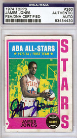 James Jones Autographed 1974 Topps Card #260 Utah Stars PSA/DNA #83454430