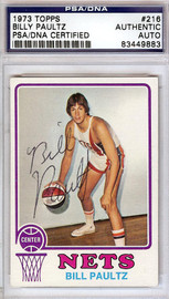 Billy Paultz Autographed 1973 Topps Card #216 New York Nets PSA/DNA #83449883