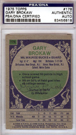 Gary Brokaw Autographed 1975 Topps Rookie Card #178 Milwaukee Bucks PSA/DNA #83456818