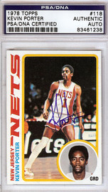 Kevin Porter Autographed 1978 Topps Card #118 New Jersey Nets PSA/DNA #83461238