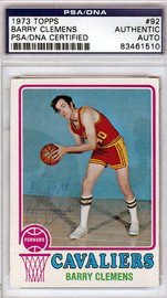 Barry Clemens Autographed 1973 Topps Card #92 Cleveland Cavaliers PSA/DNA #83461510