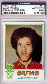 Walt Wesley Autographed 1973 Topps Card #118 Phoenix Suns PSA/DNA #83461528