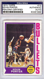 Kevin Porter Autographed 1974 Topps Card #12 Washington Bullets PSA/DNA #83461669