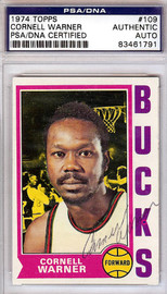 Cornell Warner Autographed 1974 Topps Card #109 Milwaukee Bucks PSA/DNA #83461791